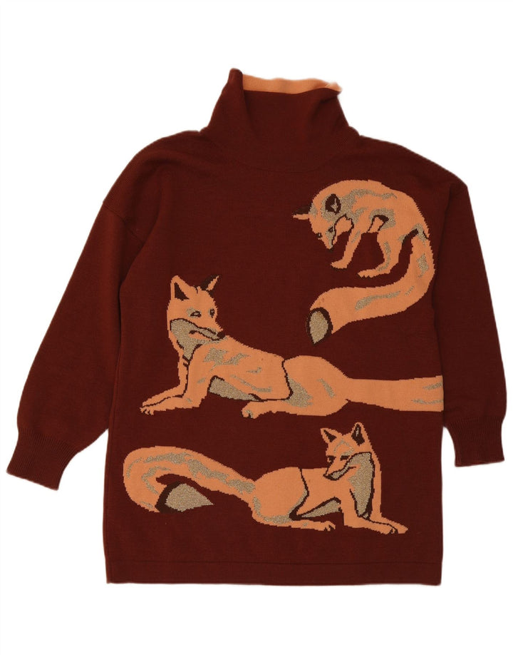 Escada Womens Graphic Rollkragenpullover Pullover EU 36 Small Brown