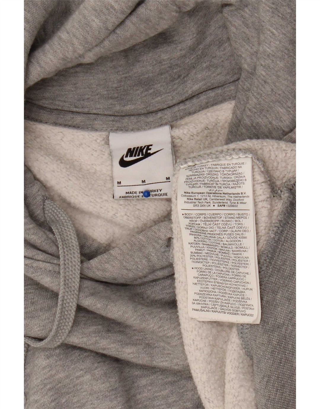Nike Herren Kapuzenpullover aus mittelgrauer Baumwolle