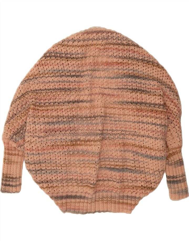 VINTAGE Womens Poncho Cardigan Sweater One Size Pink Striped Vintage Vintage and Second-Hand Vintage from Messina Hembry 