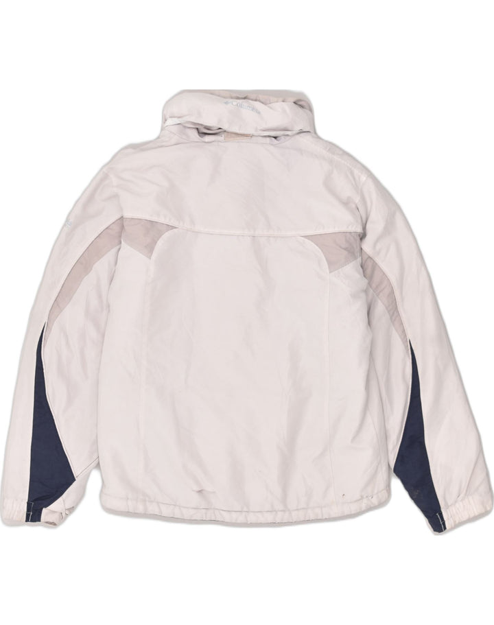 COLUMBIA Girls Hooded Windbreaker Jacket 15-16 Years Off White Polyester | Vintage Columbia | Thrift | Second-Hand Columbia | Used Clothing | Messina Hembry 