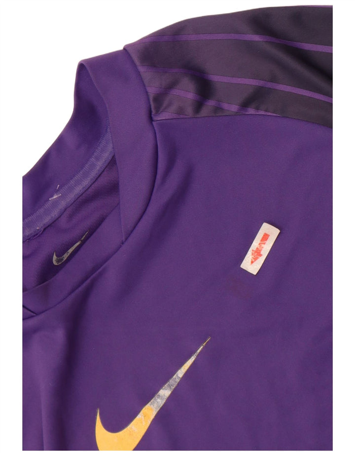 Nike Herren Dri Fit T-Shirt-Oberteil, mittelviolettes Farbblock-Polyester