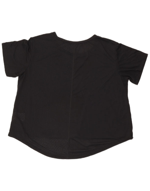 Nike Damen Dri Fit Übergroßes Grafik-T-Shirt-Oberteil UK 20 2XL Schwarz Polyester
