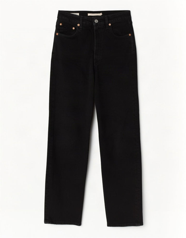 Levi's Damen Ribcage Straight Jeans W24 L27 Schwarze Baumwolle