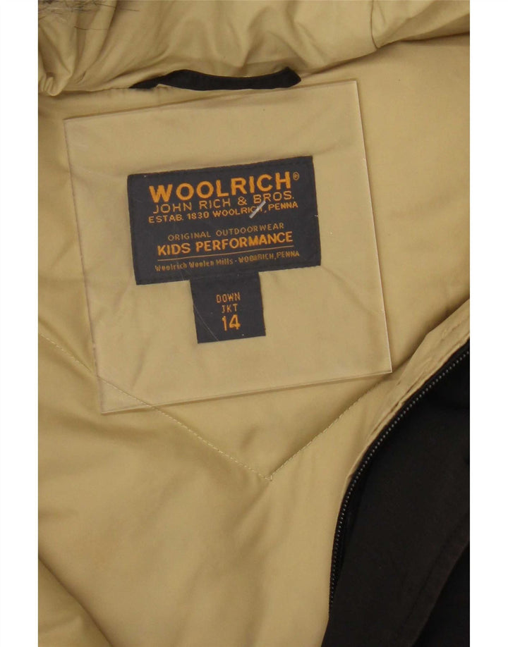 Woolrich Wattierter Jungenmantel mit Kapuze, 13–14 Jahre, Schwarz