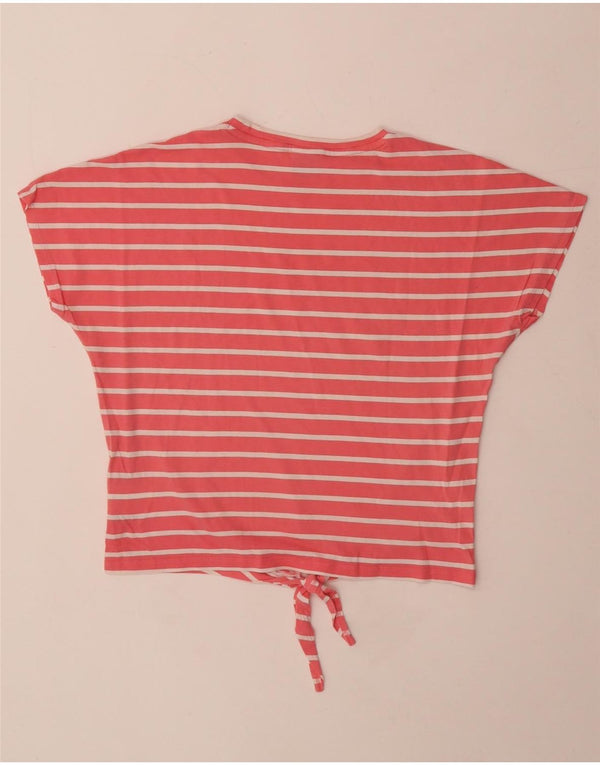 Puma Mädchen-T-Shirt mit Vorderkrawatte, 13–14 Jahre, rosa gestreift, Baumwolle