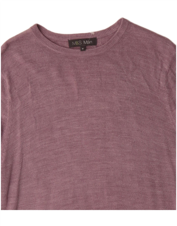 MARKS & SPENCER Herren-Pullover mit U-Boot-Ausschnitt, mittelrosa Acryl