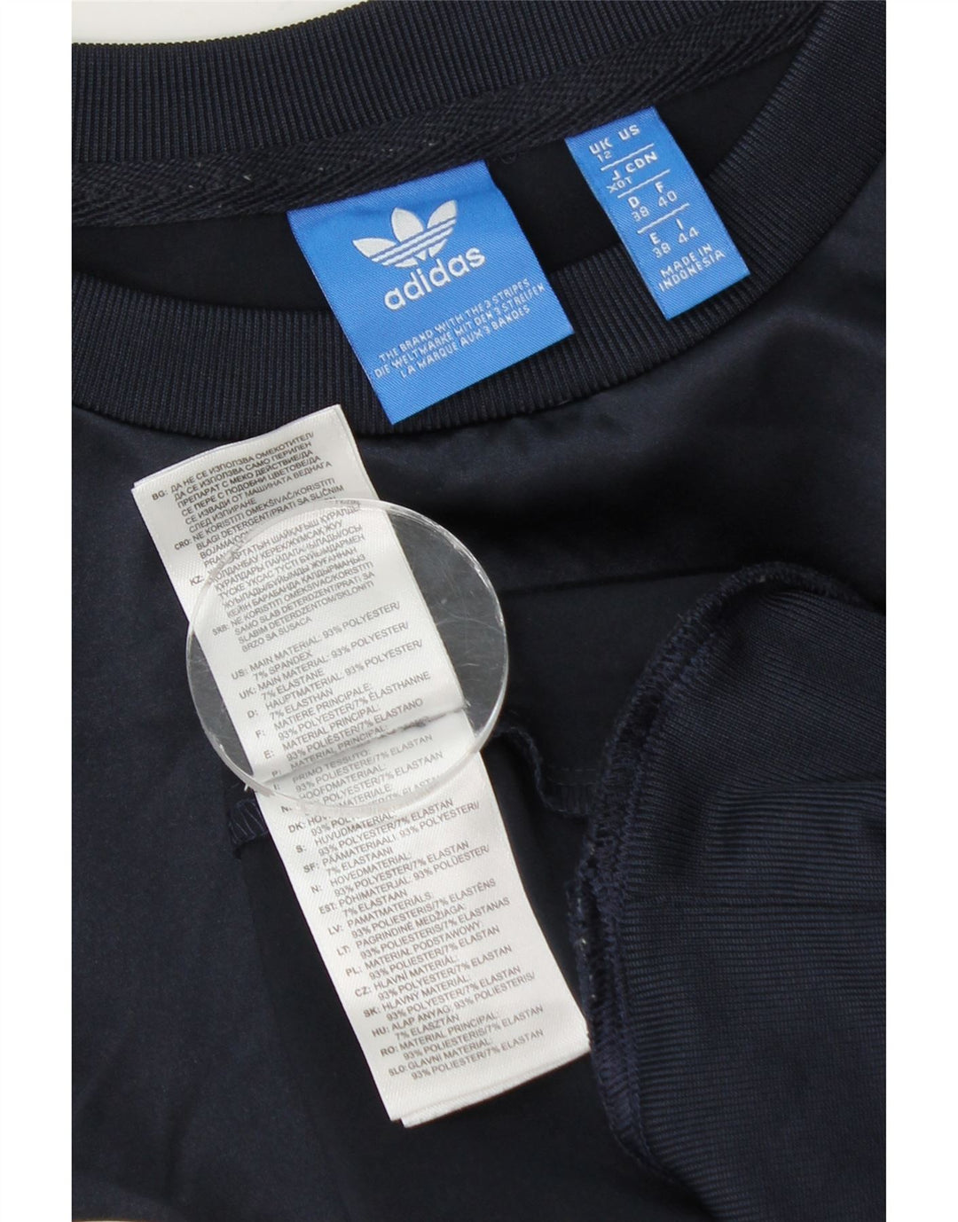 Adidas Damen Grafik-Sweatshirt-Pullover UK 12 Medium Marineblau Polyester