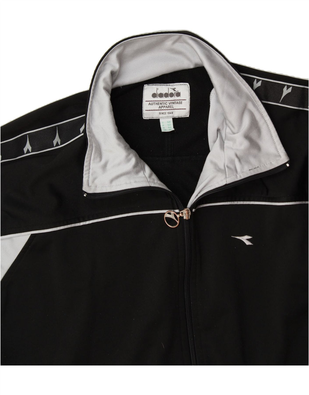 DIADORA Herren-Trainingsanzugoberteil mit Grafik, UK 40, Mittelschwarz, Farbblock