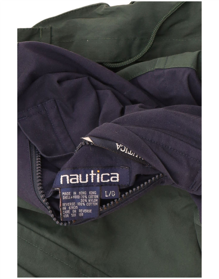 Nautica Herren Wendejacke UK 40 Große mehrfarbige Colourblock-Baumwolle