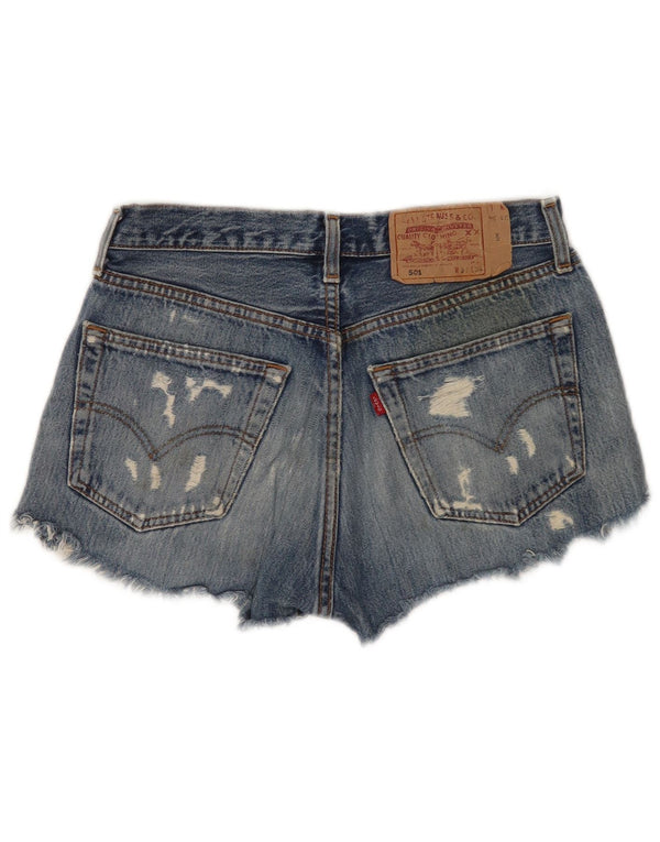 Levi's Damen 501 Distressed Denim Shorts W31 Mittelblau