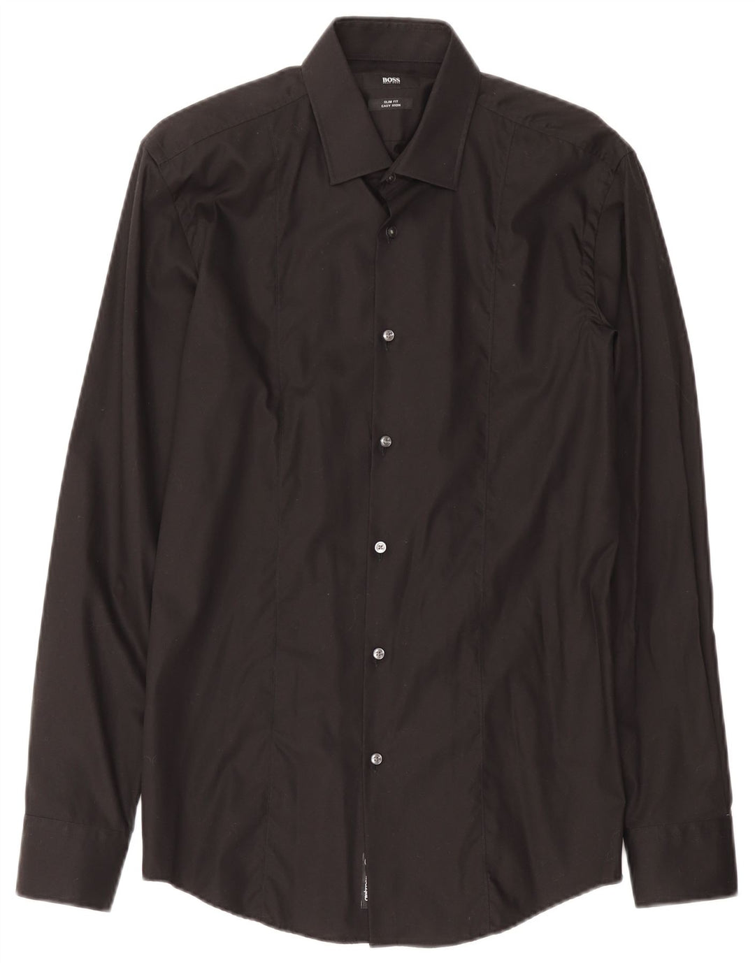 Hugo Boss Herren-Slim-Fit-Hemd, Größe 39, mittelschwarz, Baumwolle