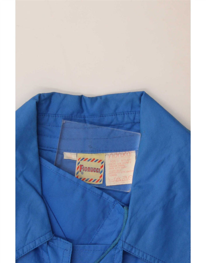 Fiorucci Damen Trenchcoat UK 14 Mittelblaues Nylon