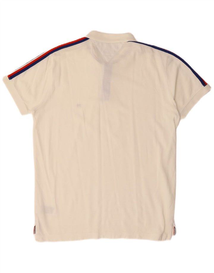 TOMMY HILFIGER Herren-Poloshirt mit normaler Passform, groß, gebrochenes Weiß, Farbblock