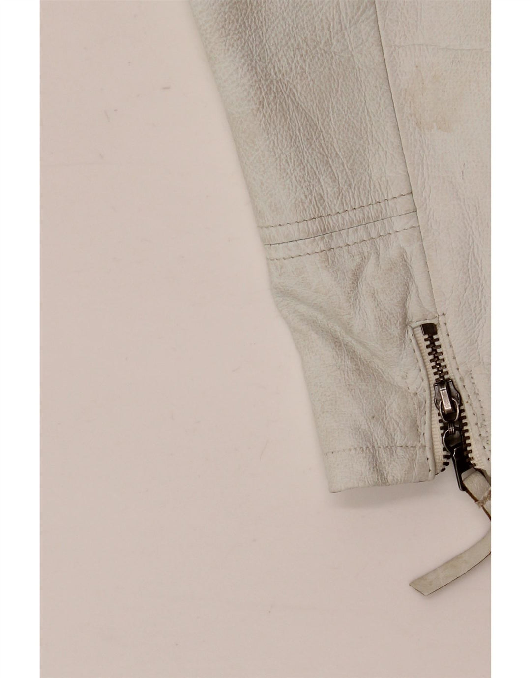 Vintage Damen Lederjacke EU 42 Großes weißes Leder