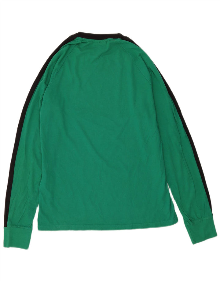 Converse Herren-Oberteil mit langen Ärmeln, mittelgrün, Colourblock-Baumwolle