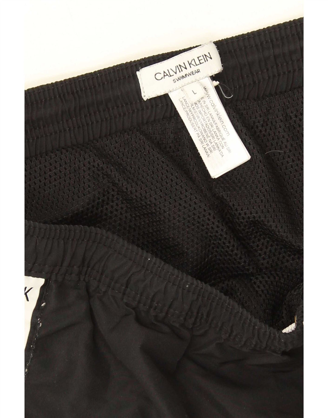 Calvin Klein Herren-Badeshorts mit Grafik, groß, schwarzes Farbblock-Polyester