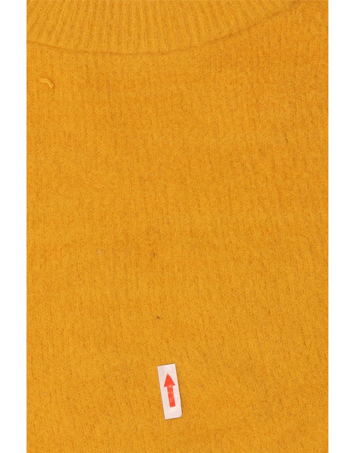 Zara Damen-Pullover mit Rundhalsausschnitt, UK 14, mittelgelbes Nylon