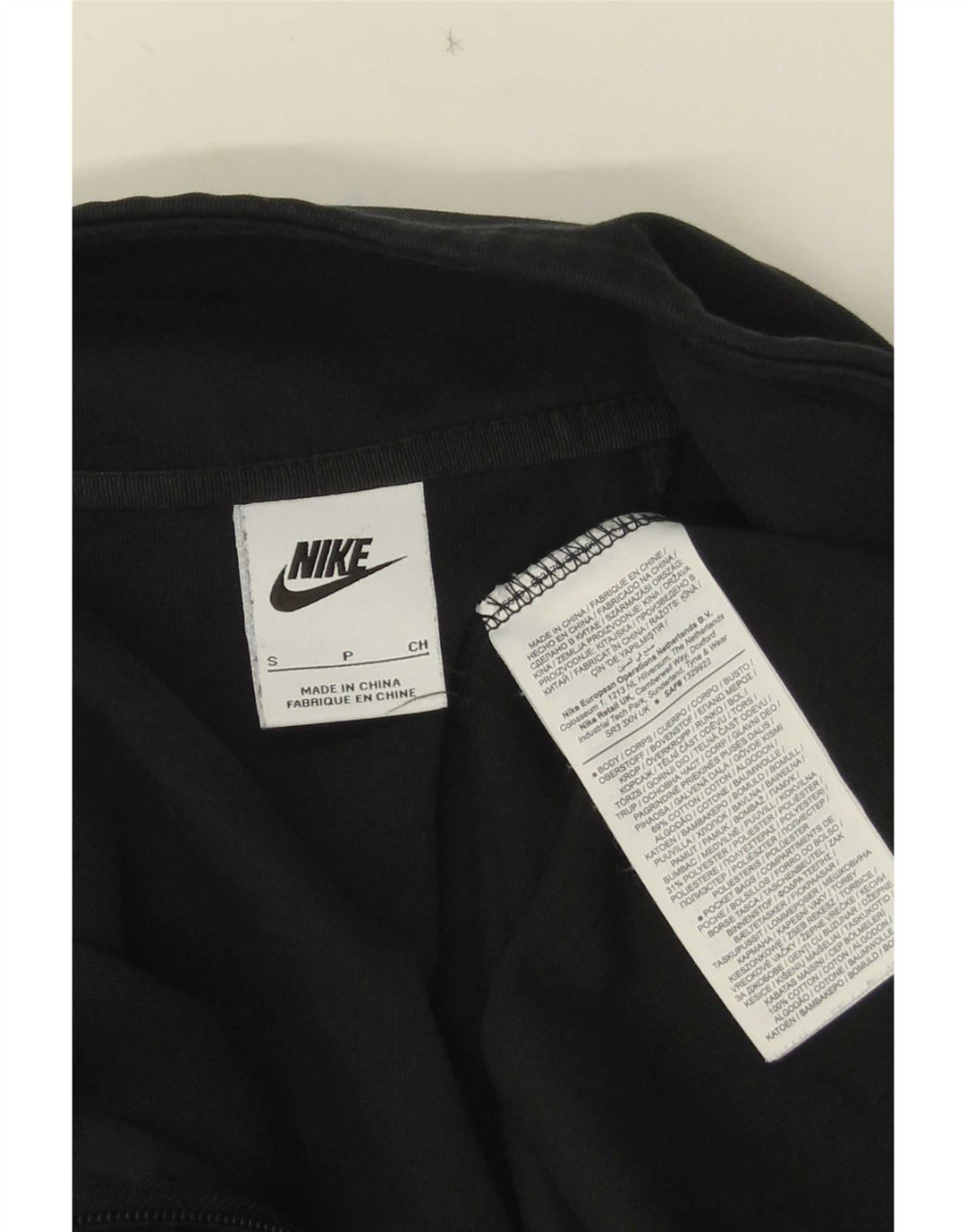 Nike Damen-Sweatshirt mit übergroßem Crop-Ausschnitt und Reißverschluss, Gr. 10, Größe S, Schwarz