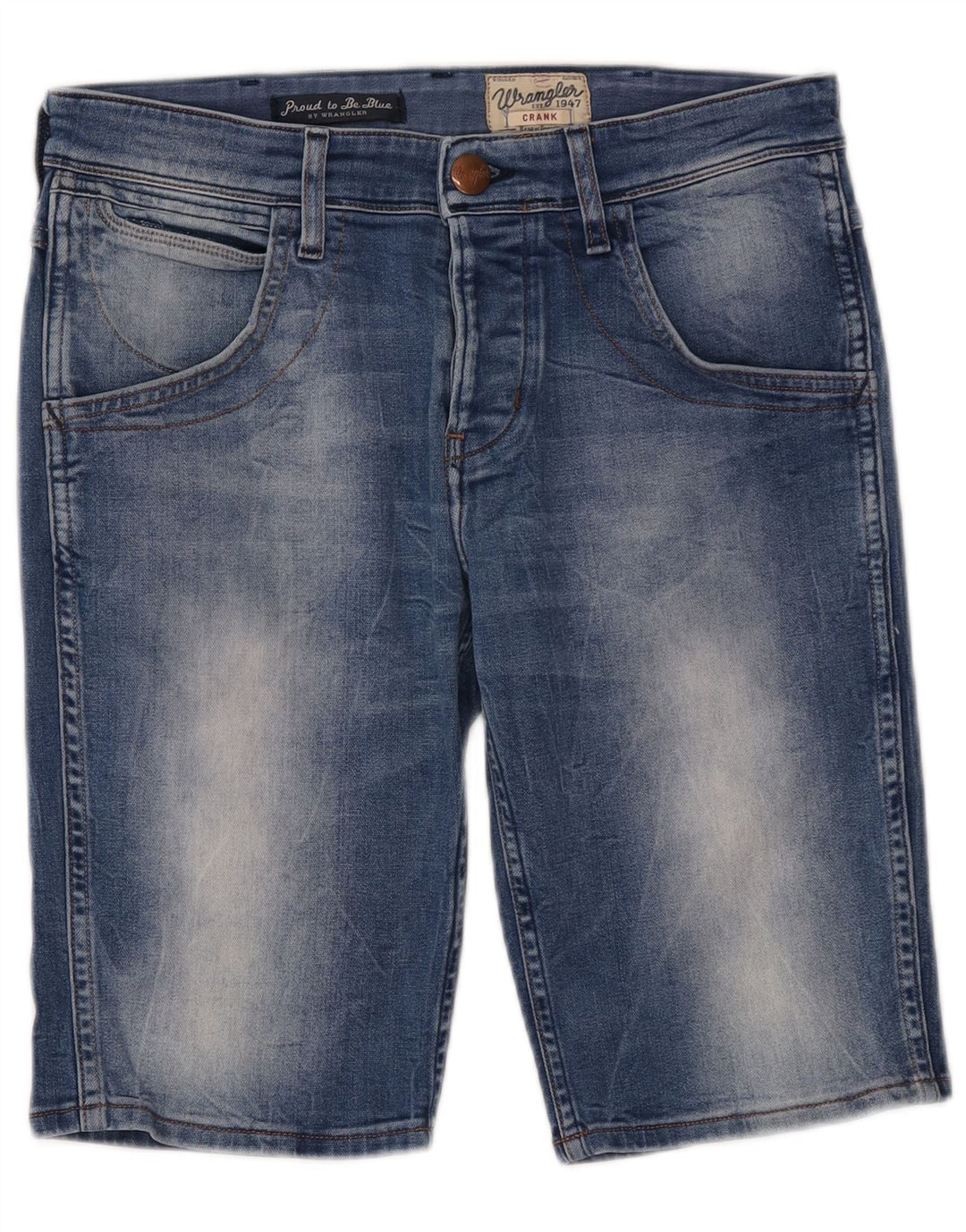 Wrangler Herren-Crank-Jeansshorts W30 aus mittelblauer Baumwolle