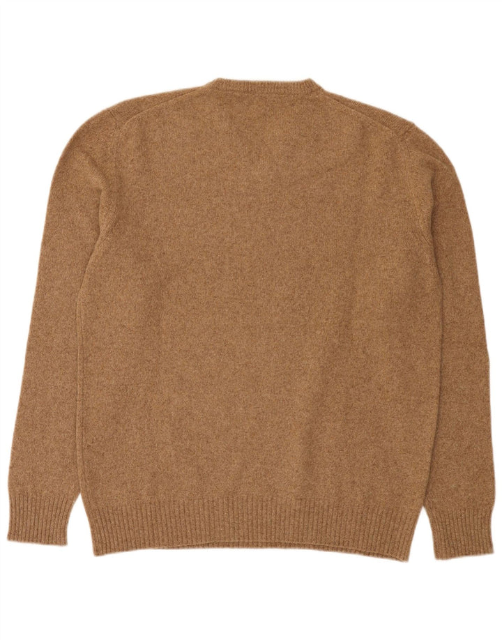 Seventy Herren-Pullover mit V-Ausschnitt, 2XL, braune Merinowolle
