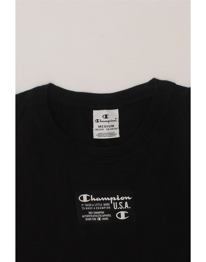 CHAMPION Boys Graphic Vest Top 9-10 Years Medium Black Cotton Vintage Champion and Second-Hand Champion from Messina Hembry 