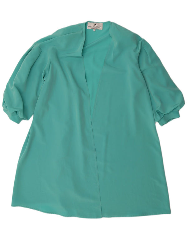 Vintage Damen 3/4 Ärmel übergroße Strickjacke Top IT 44 Medium Türkis