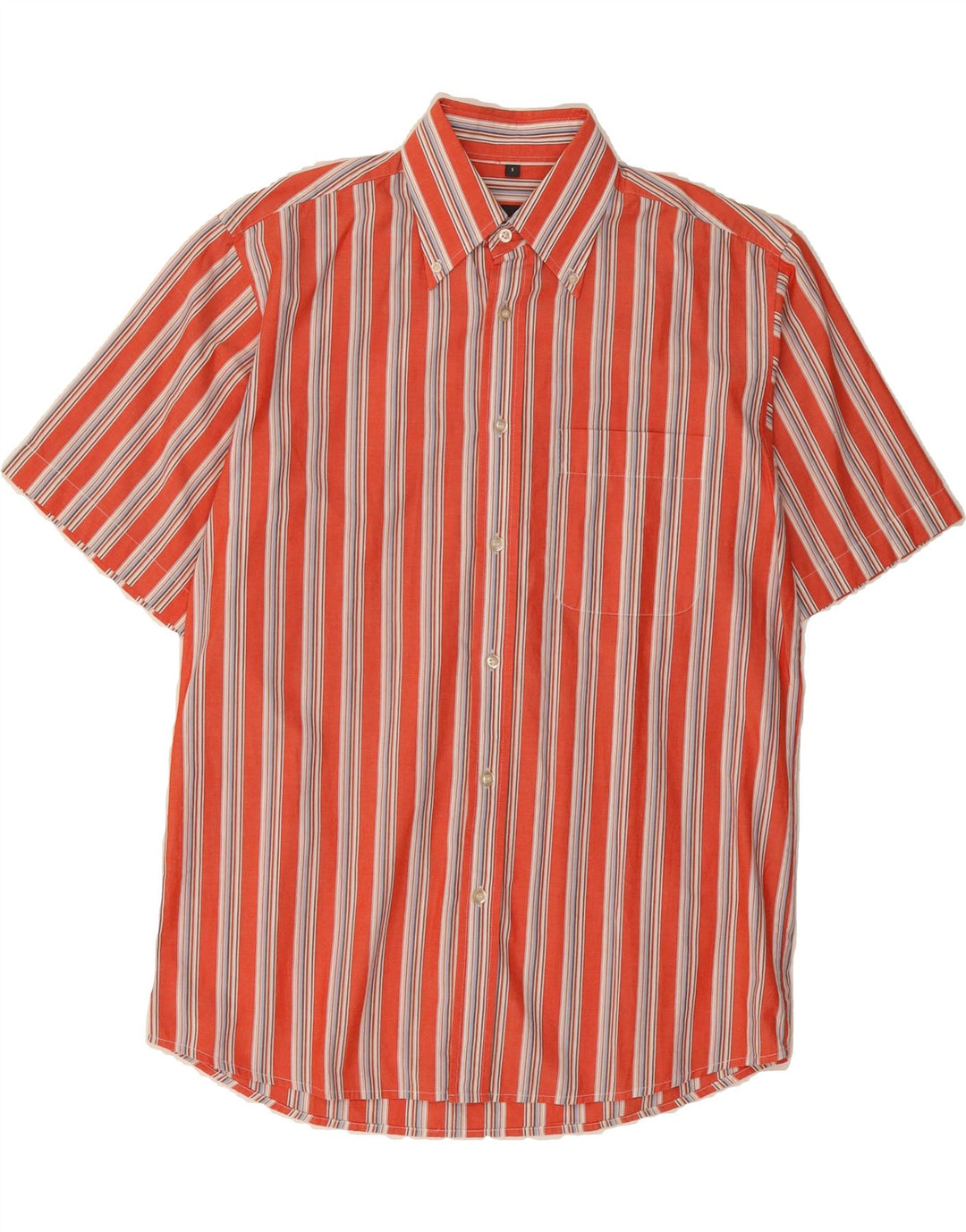 BIAGGINI Mens Short Sleeve Shirt Small Red Striped Vintage Biaggini and Second-Hand Biaggini from Messina Hembry 