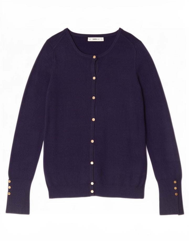 Zara Damen-Cardigan-Pullover UK 14 Large Marineblau