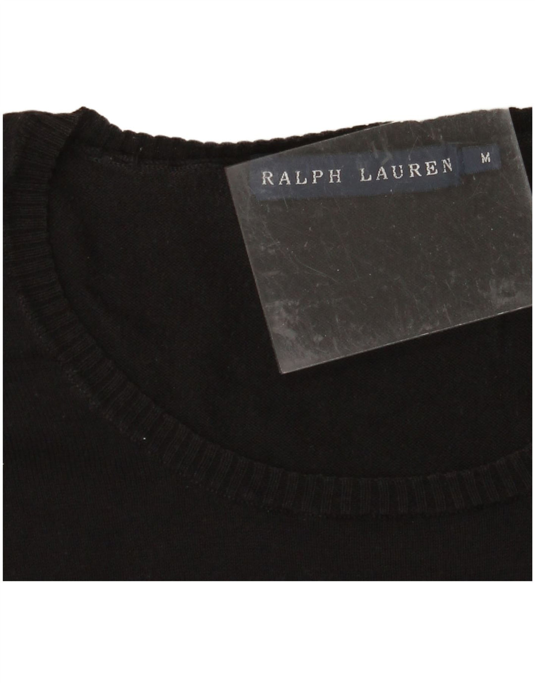 RALPH LAUREN Womens Crew Neck Jumper Sweater UK 12 Medium Black