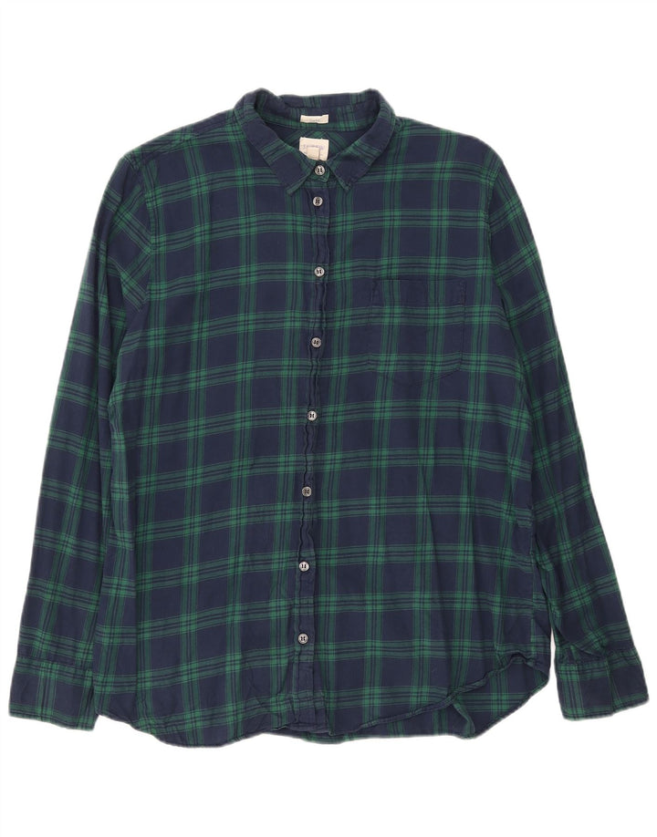 J. Crew Damen-Hemd, groß, marineblau kariert