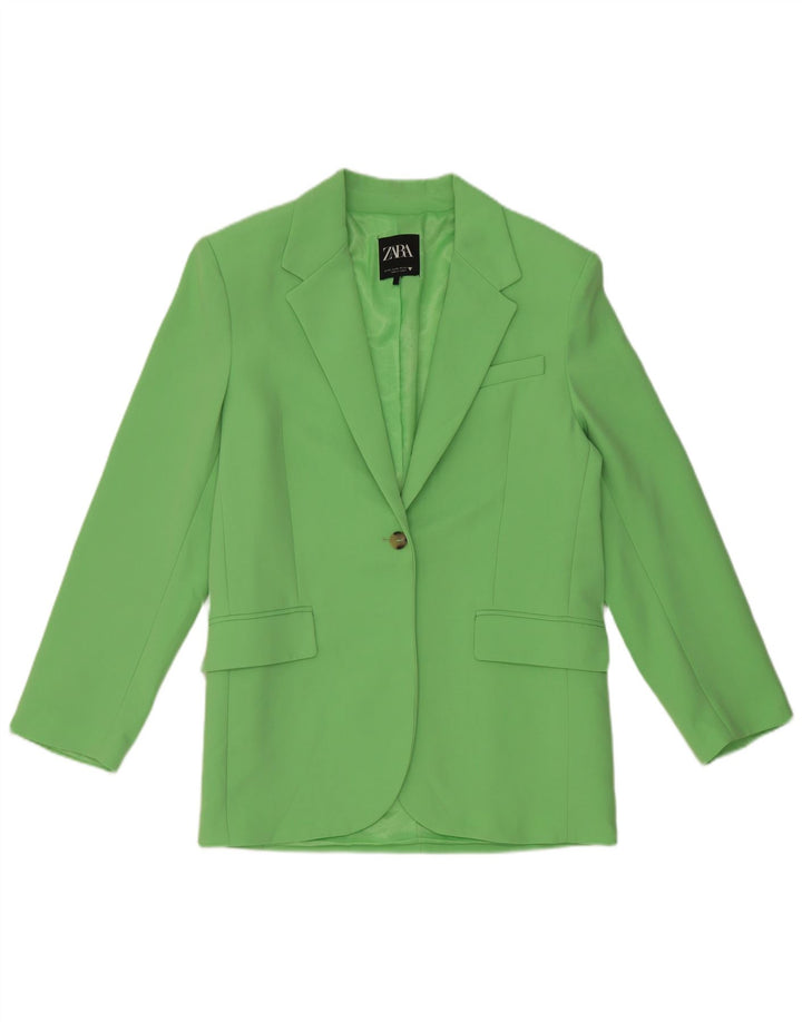 Zara Damen-Blazer mit 1 Knopf, übergroß, Gr. 6, XS, Grün, Polyester