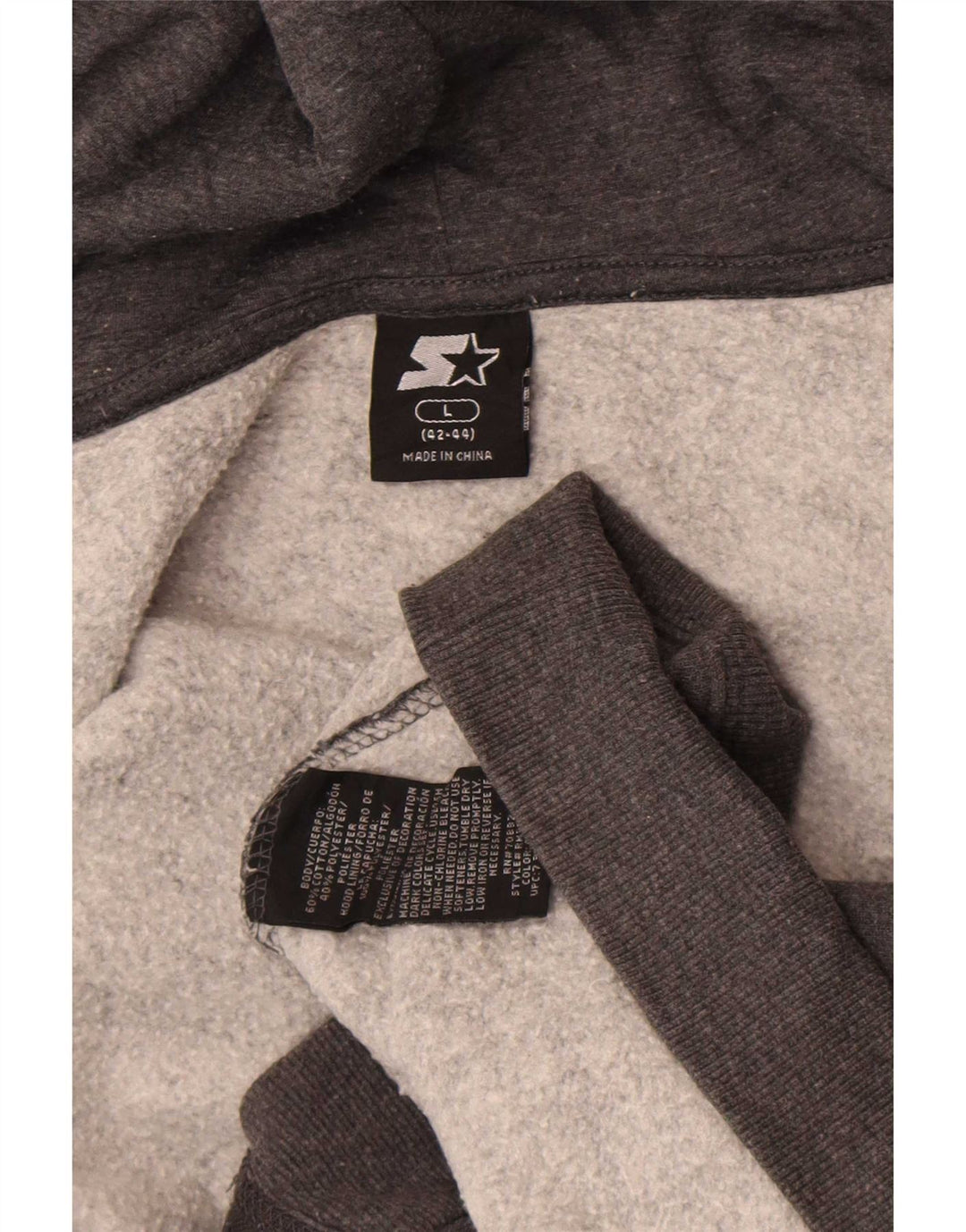 Starter Herren-Kapuzenpullover mit Reißverschluss, groß, aus grauer Baumwolle