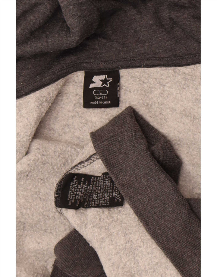 Starter Herren-Kapuzenpullover mit Reißverschluss, groß, aus grauer Baumwolle