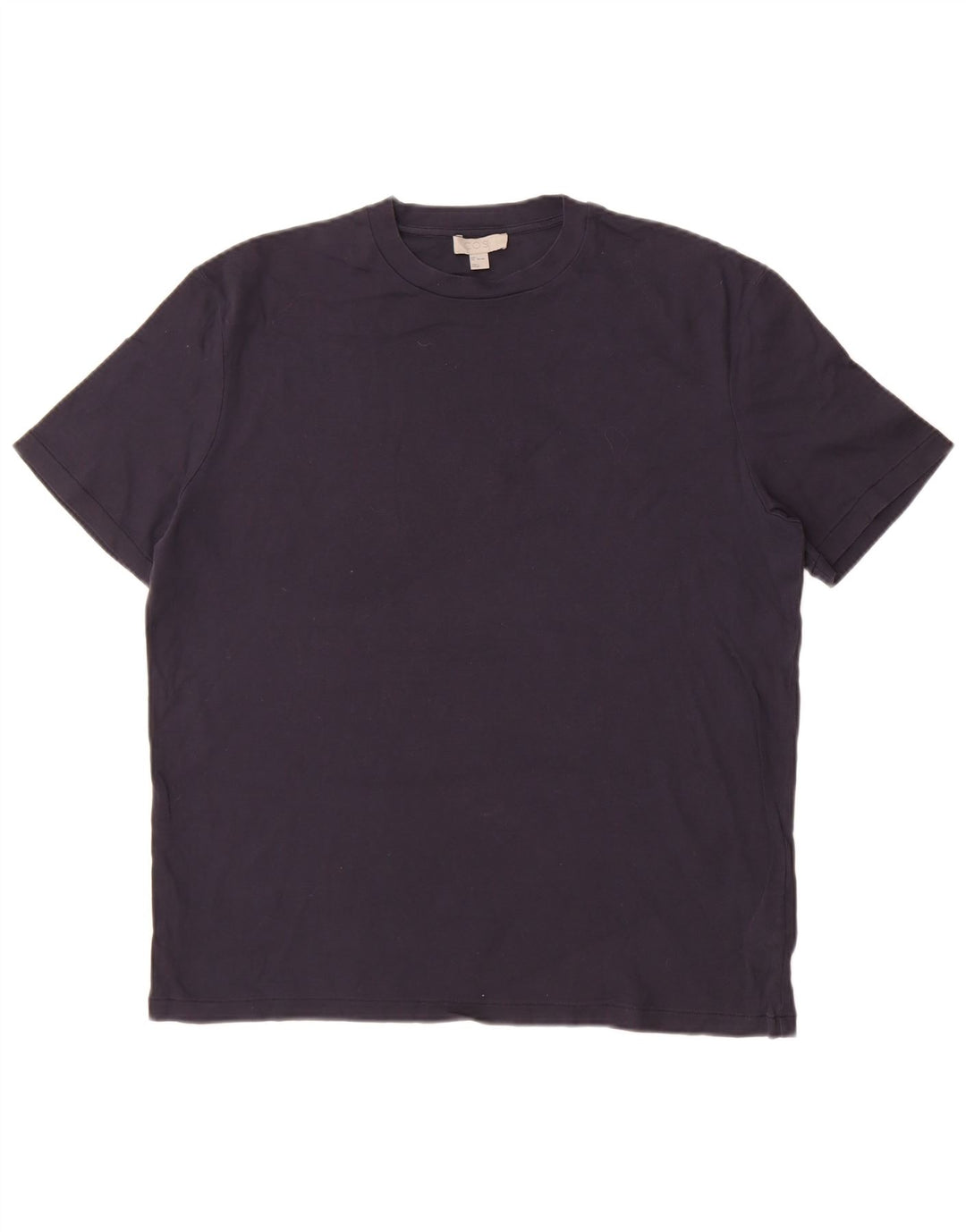 Cos Herren-T-Shirt-Oberteil, groß, marineblau, Baumwolle