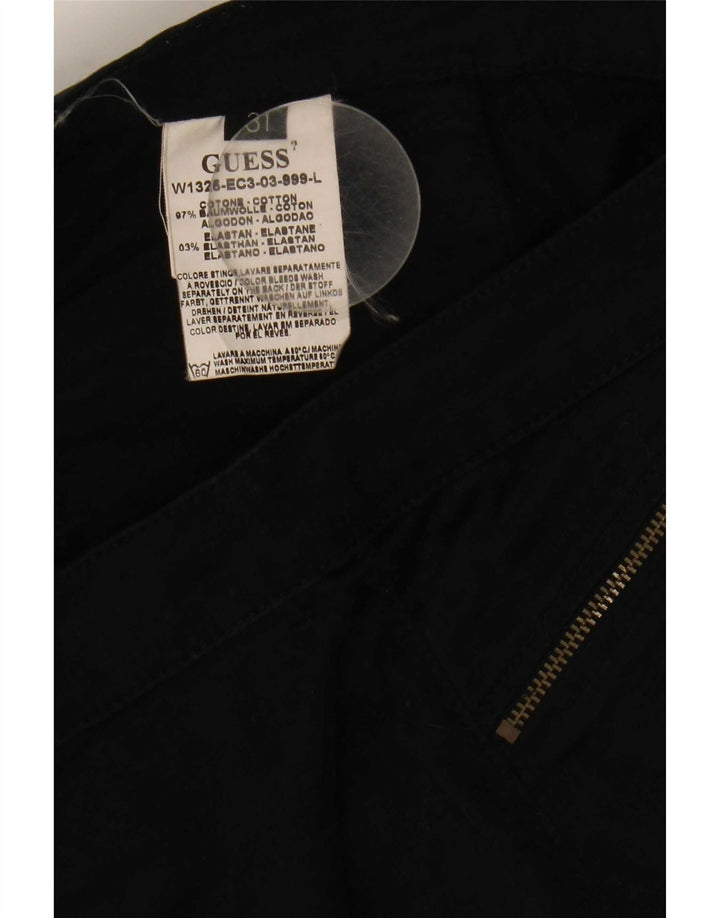 Guess Bootcut-Cargohose für Damen, W31, L32, schwarze Baumwolle
