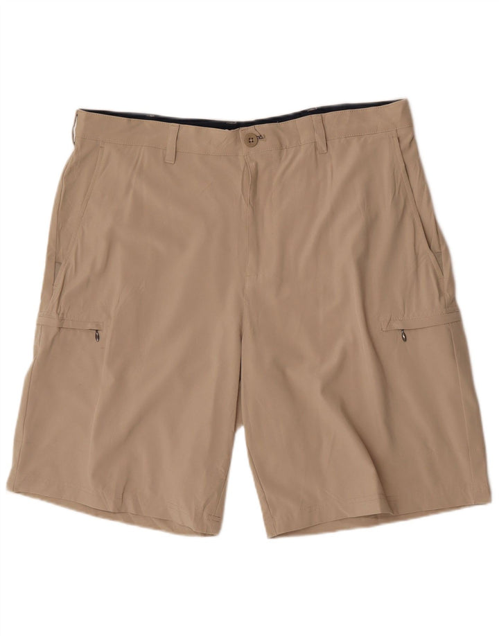 Izod Herren Golf Cargo Shorts W38 XL Beige Polyester Sport