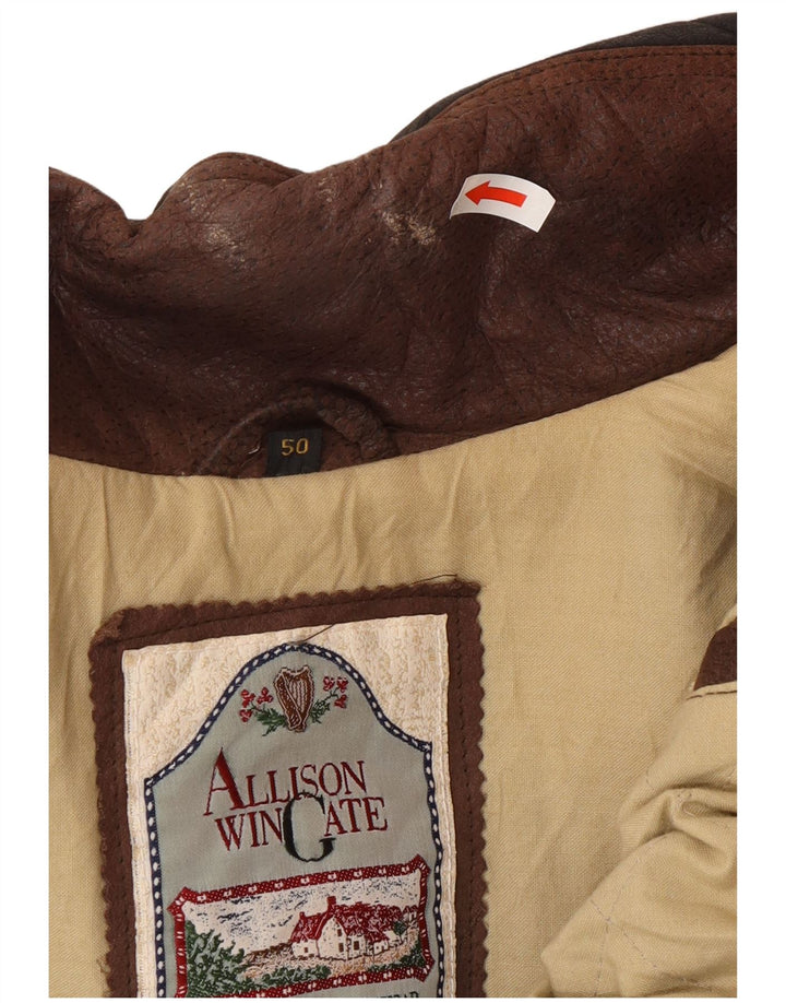 Allison Wingate Herren Lederweste EU 50 Large Brown Classic