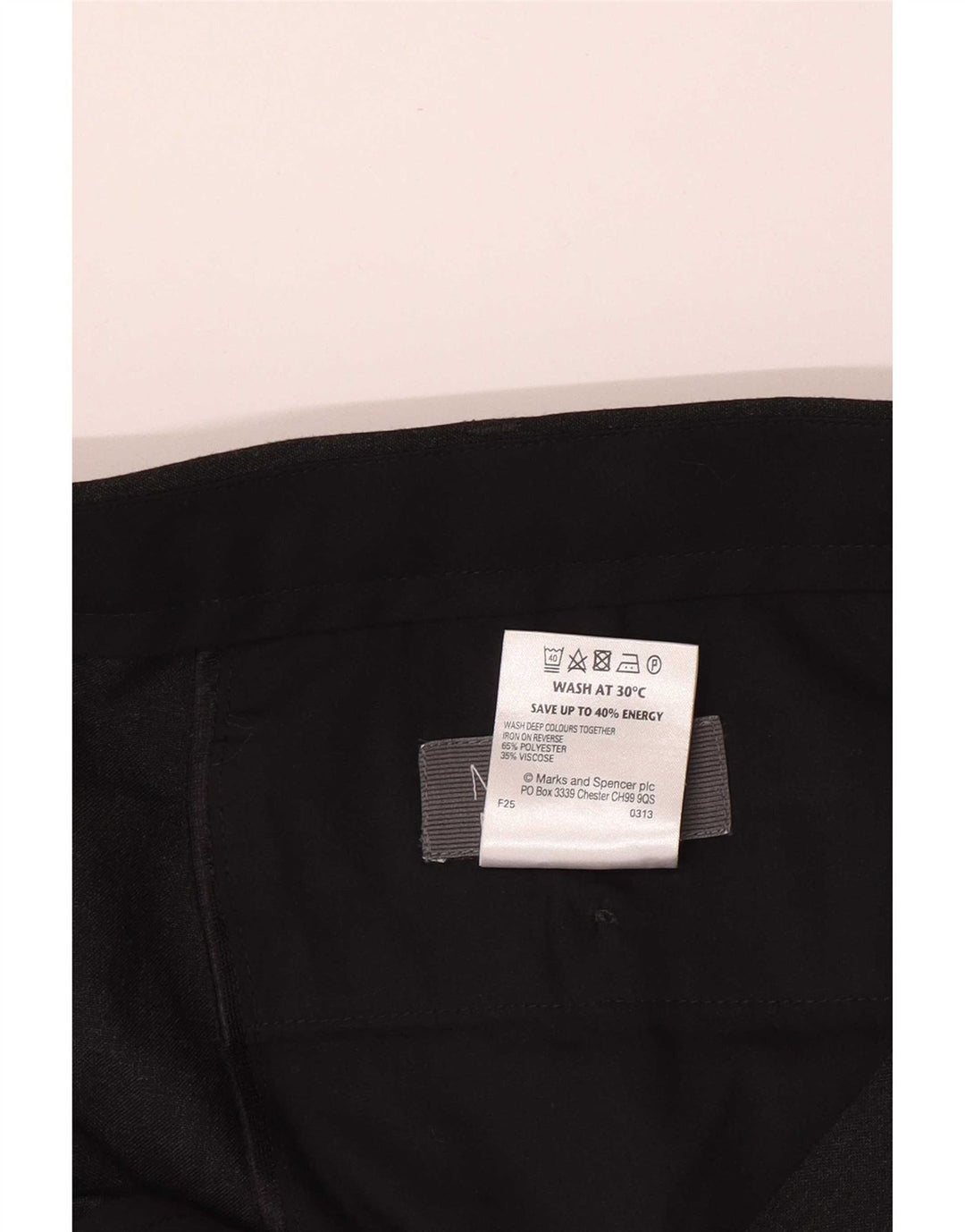 Gerade Herren-Anzughose von Marks & Spencer, W42, L33, schwarzes Polyester