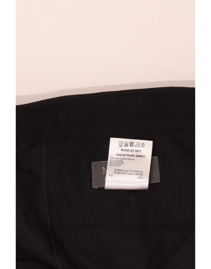 Gerade Herren-Anzughose von Marks & Spencer, W42, L33, schwarzes Polyester