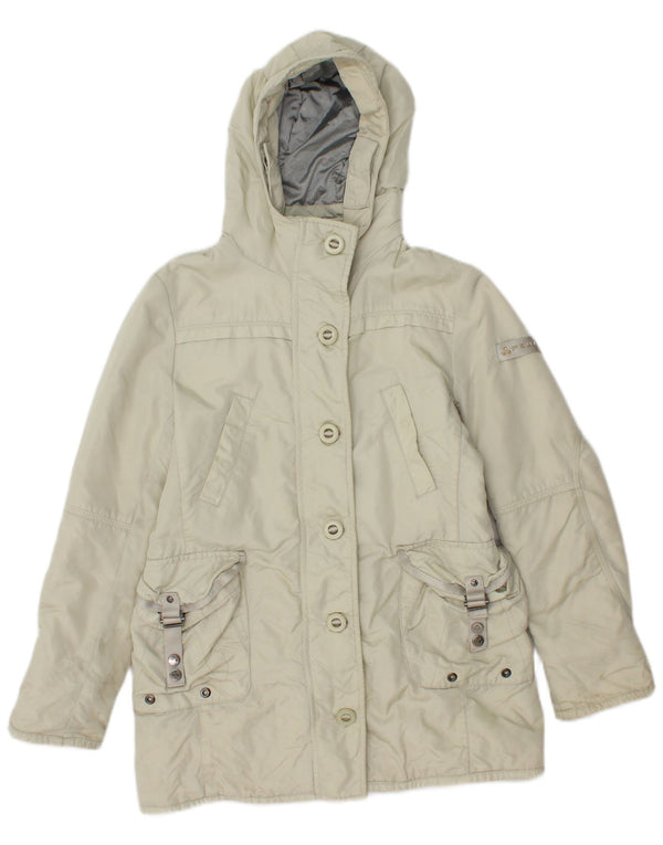 PEUTEREY Mädchen-Utility-Jacke mit Kapuze, 9–10 Jahre, Größe L, gebrochenes Weiß, Polyamid