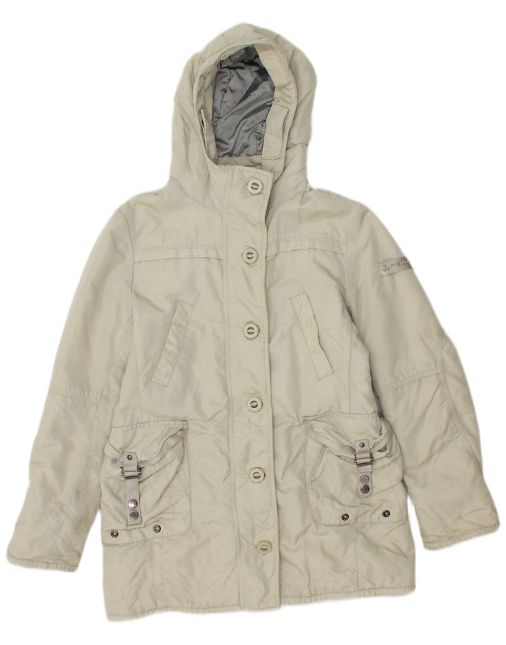 PEUTEREY Mädchen-Utility-Jacke mit Kapuze, 9–10 Jahre, Größe L, gebrochenes Weiß, Polyamid