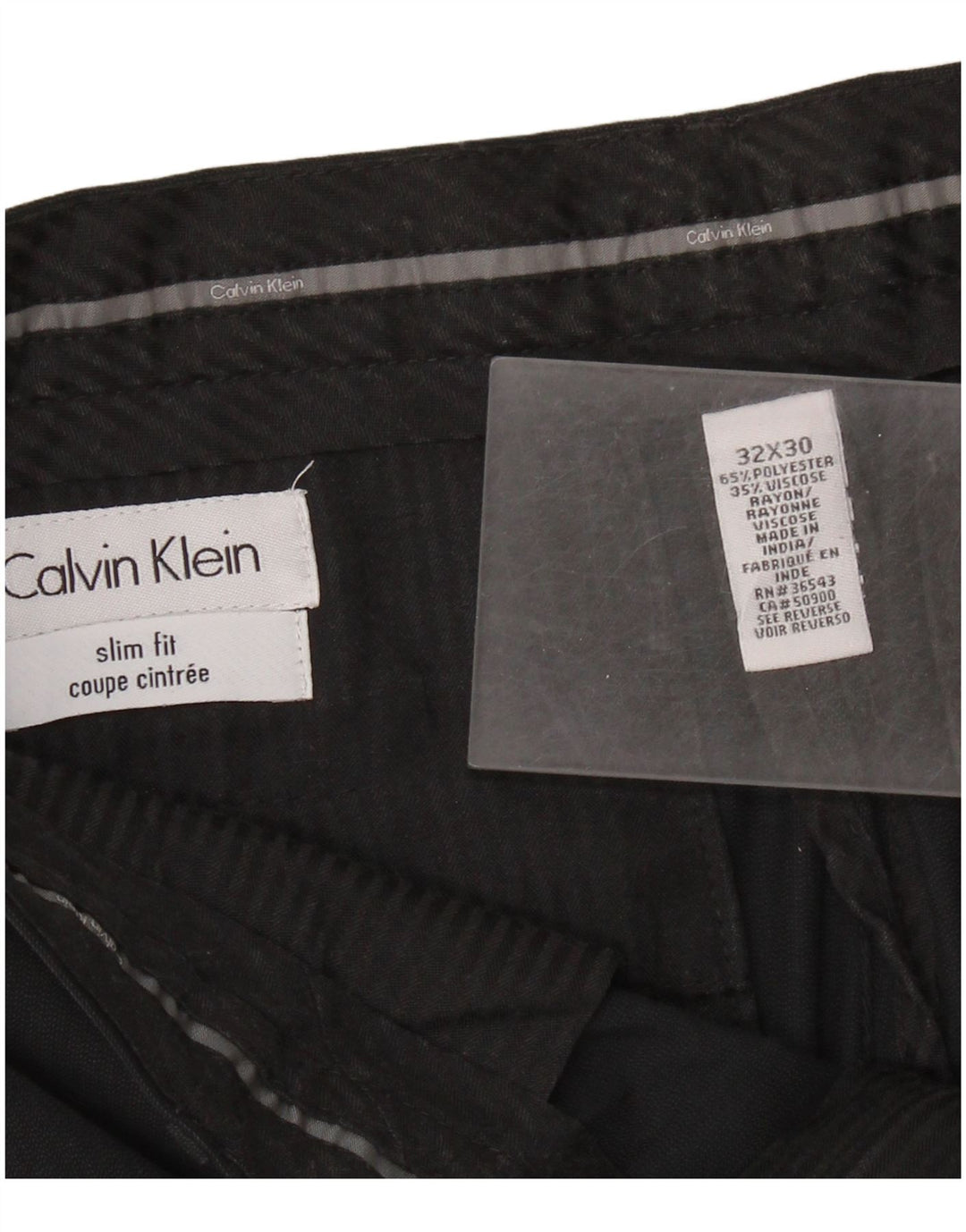 CALVIN KLEIN Herren Slim Fit Anzughose W32 L30 Schwarz Polyester