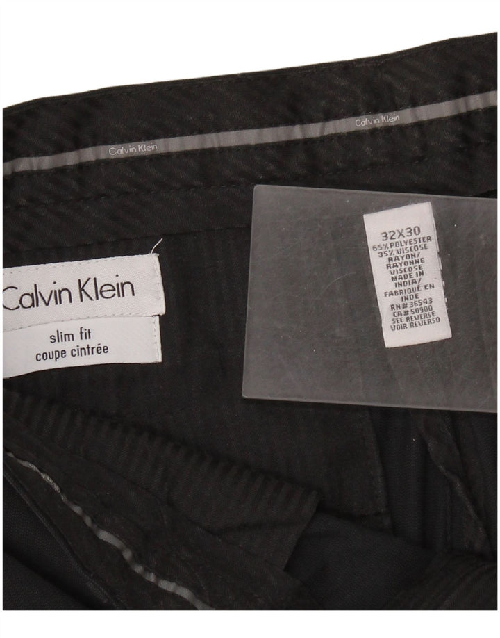 CALVIN KLEIN Herren Slim Fit Anzughose W32 L30 Schwarz Polyester