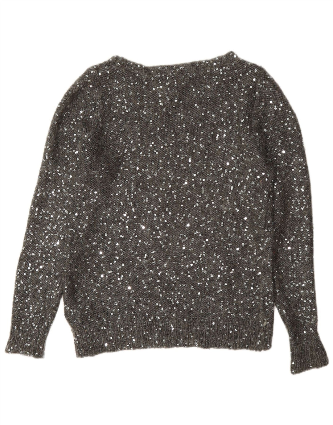 Marks & Spencer Damen-Pullover mit U-Boot-Ausschnitt, UK 12, Mittelgrau, Polyester