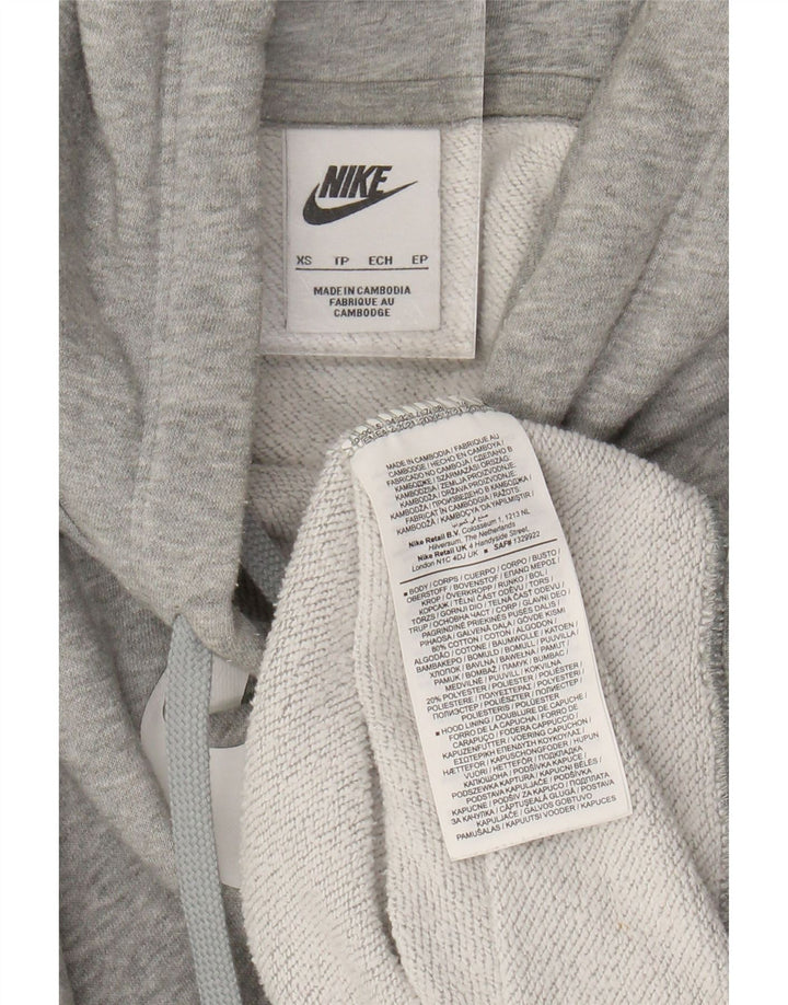 NIKE Damen-Pullover mit übergroßem grafischem Kapuzenpullover, Gr. 6, XS, grau gefleckte Baumwolle