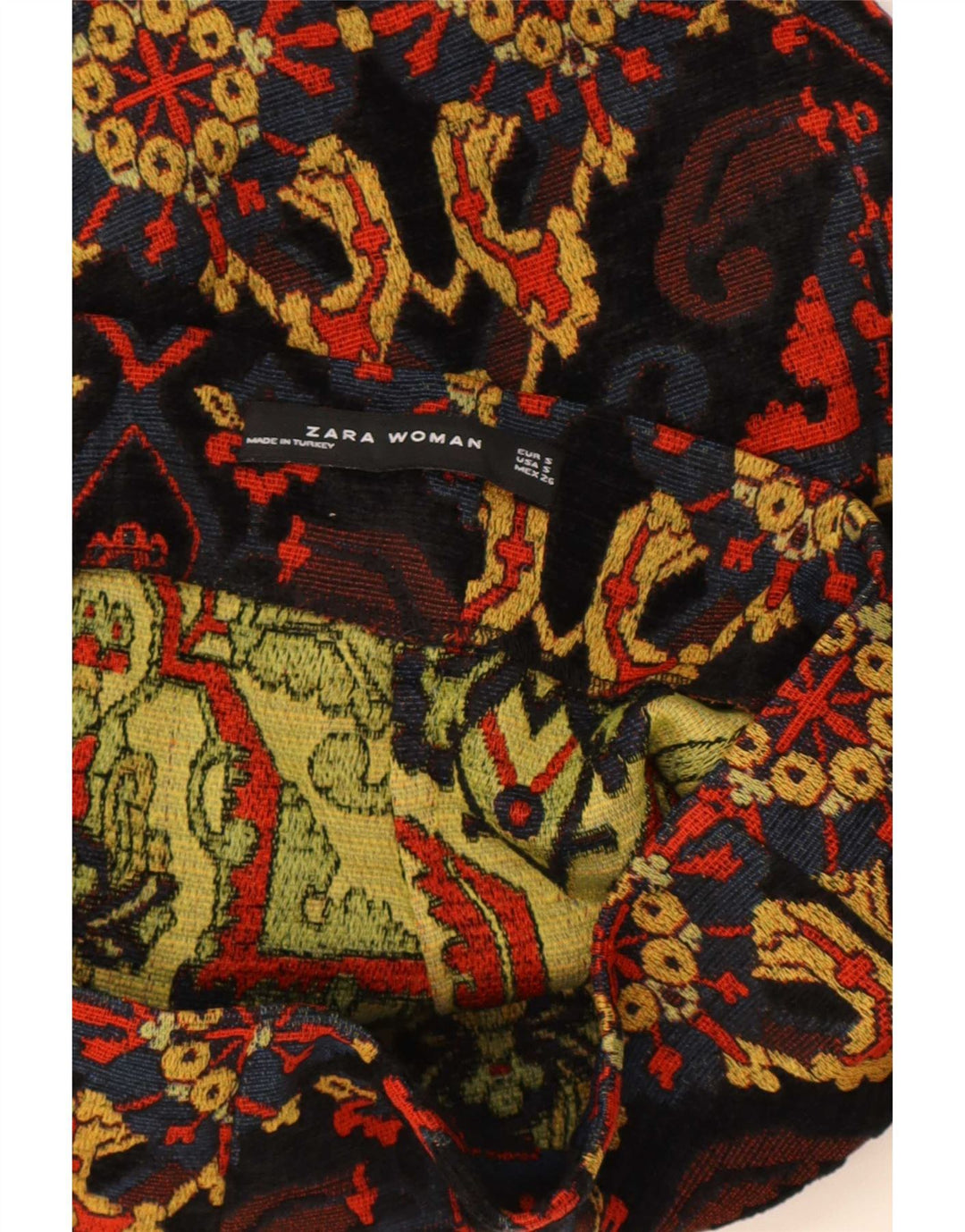 Zara Damen Minirock Small W26 Mehrfarbiges Paisley-Acryl