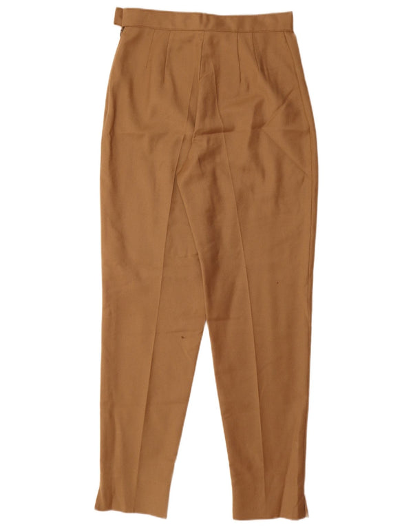 Vintage Damen konische Anzughose IT 42 Medium W28 L29 Beige Schurwolle
