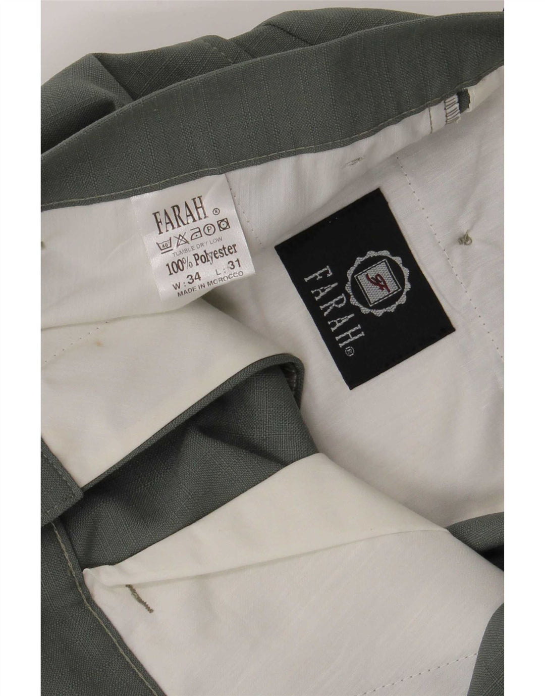 Farah Damen Gerade Freizeithose W34 L31 Grün Polyester