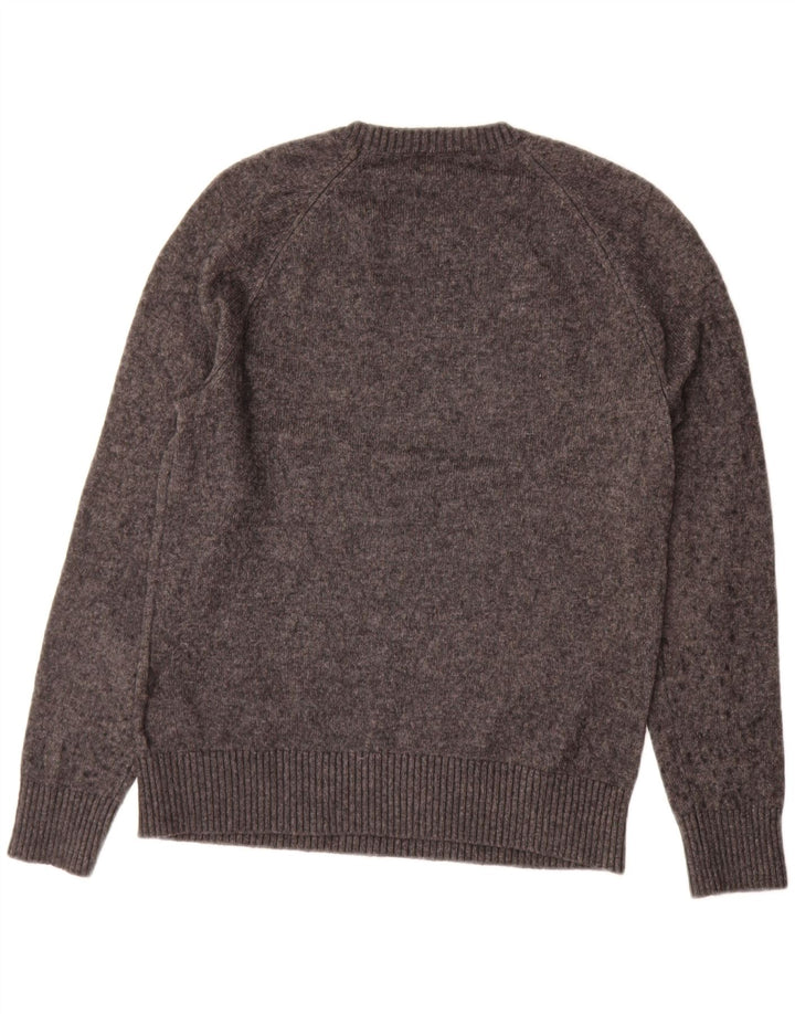 J. CREW Herren-Pullover mit Rundhalsausschnitt, mittelgrau meliert, Polyamid