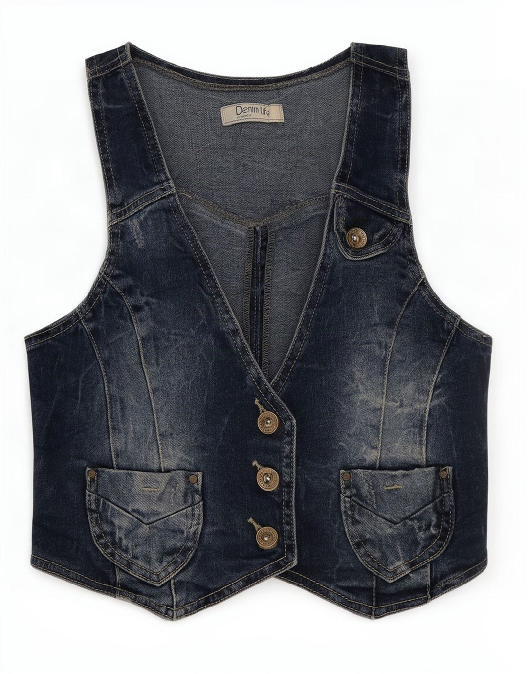 Pimkie Damen Jeansweste UK 8 Small Blau